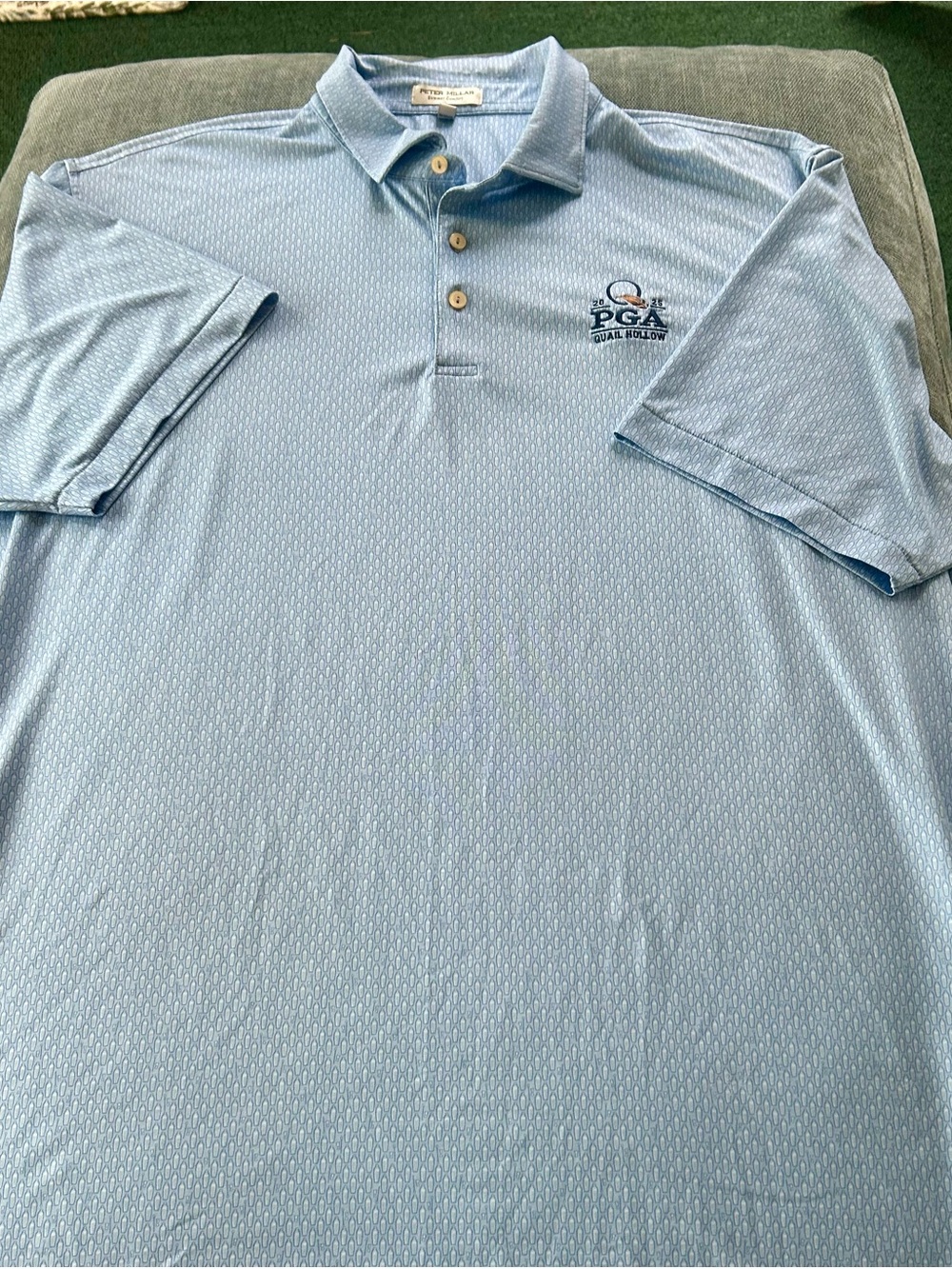Peter Millar Light Blue PGA Logo Short Sleeve Polo